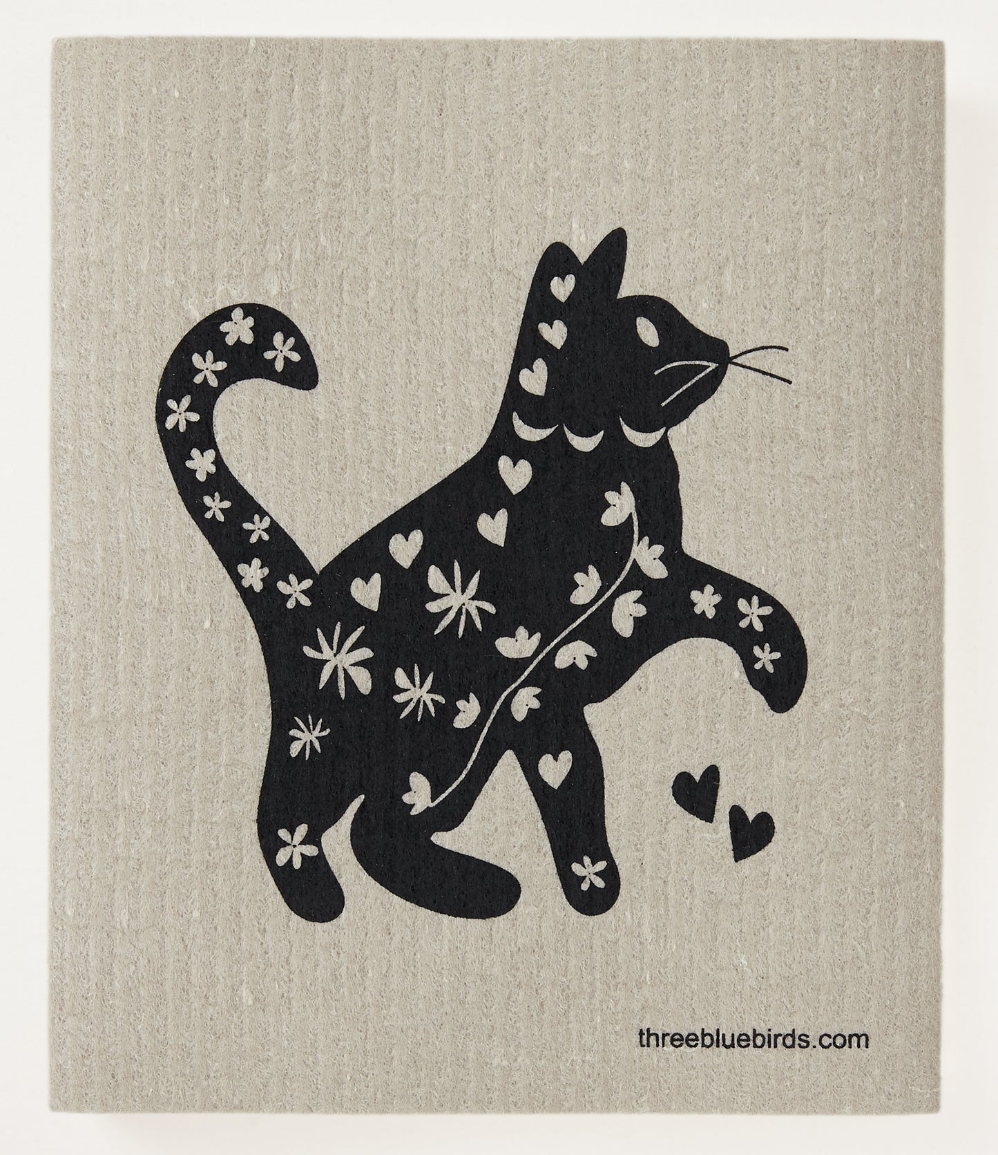 Cool Cat on Sand Swedish Dishcloth