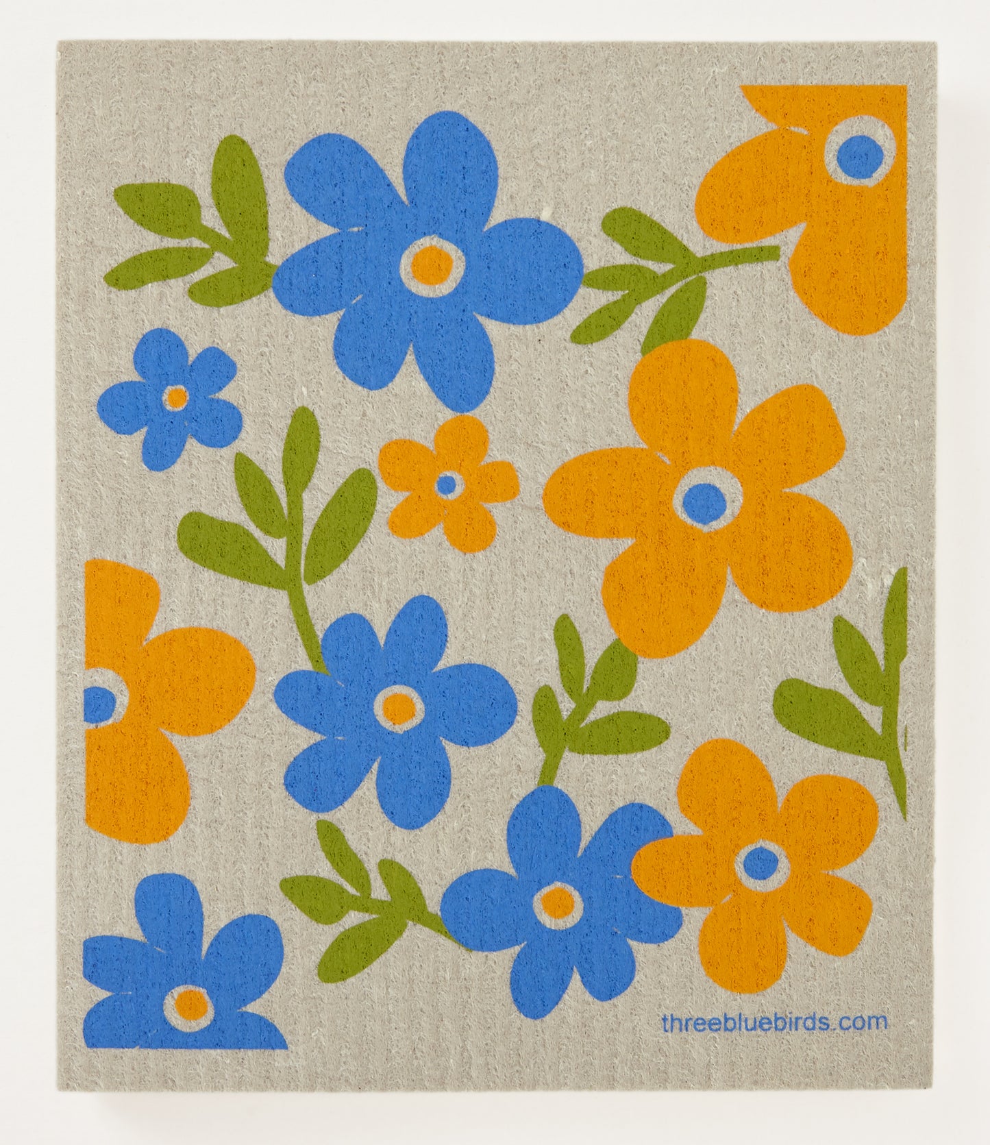 Flower Patch on Sand Swedish Dishcloth