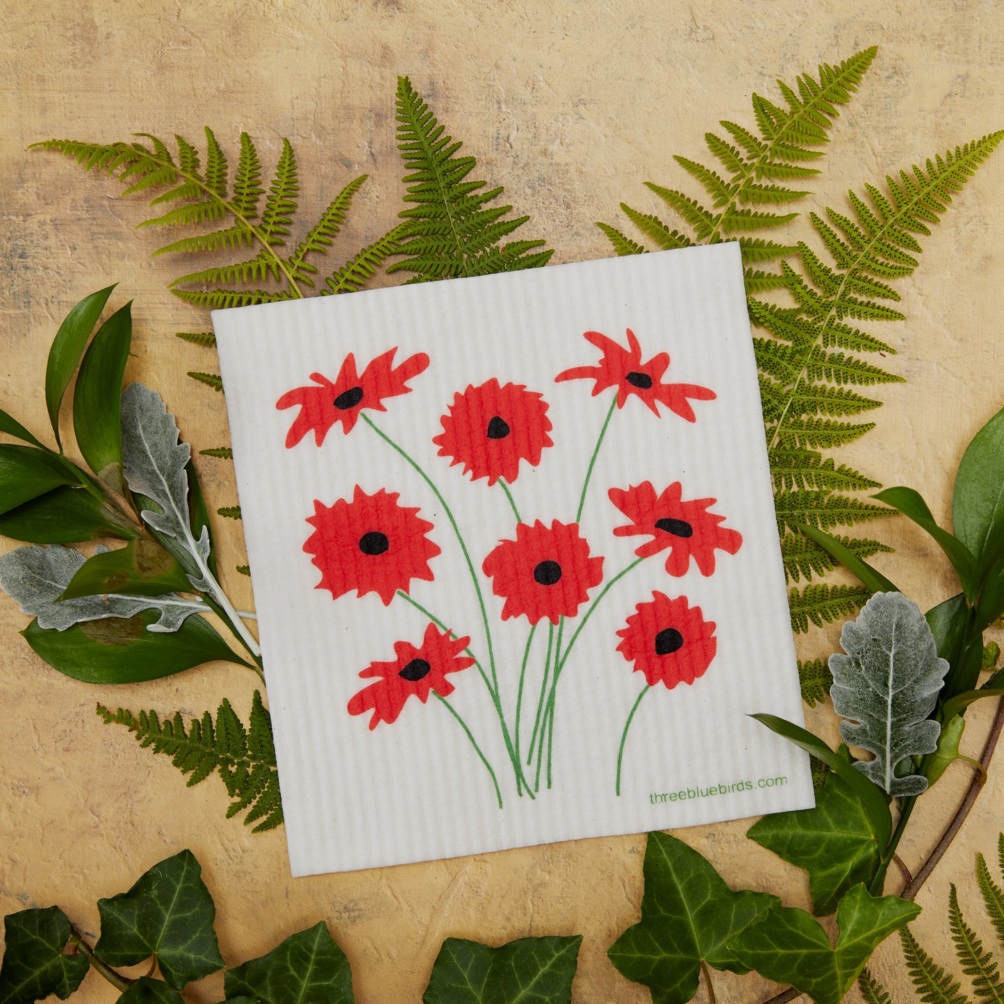 Gerbera Daisies Swedish Dishcloth