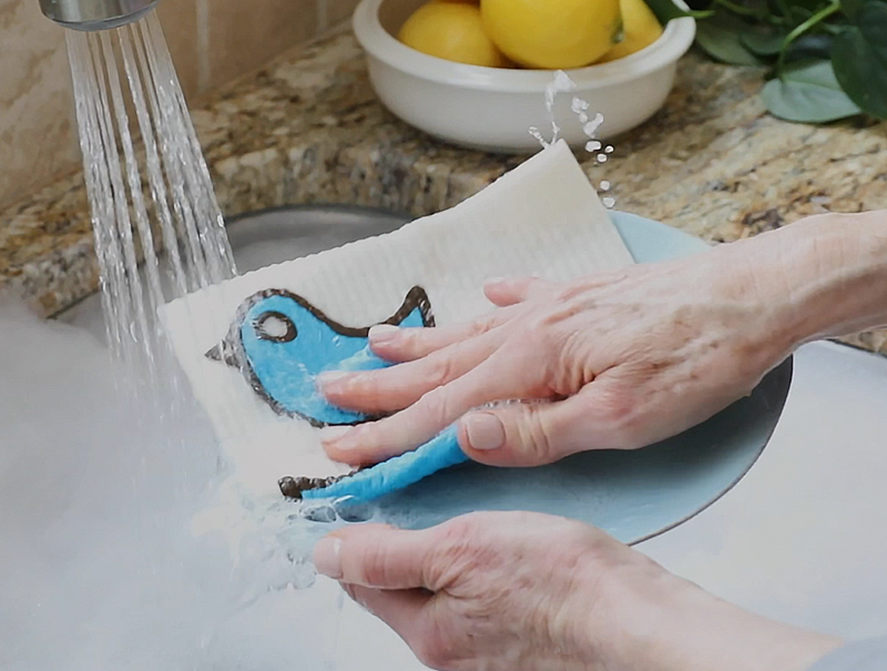 Three Bluebirds Swedish Dishcloths