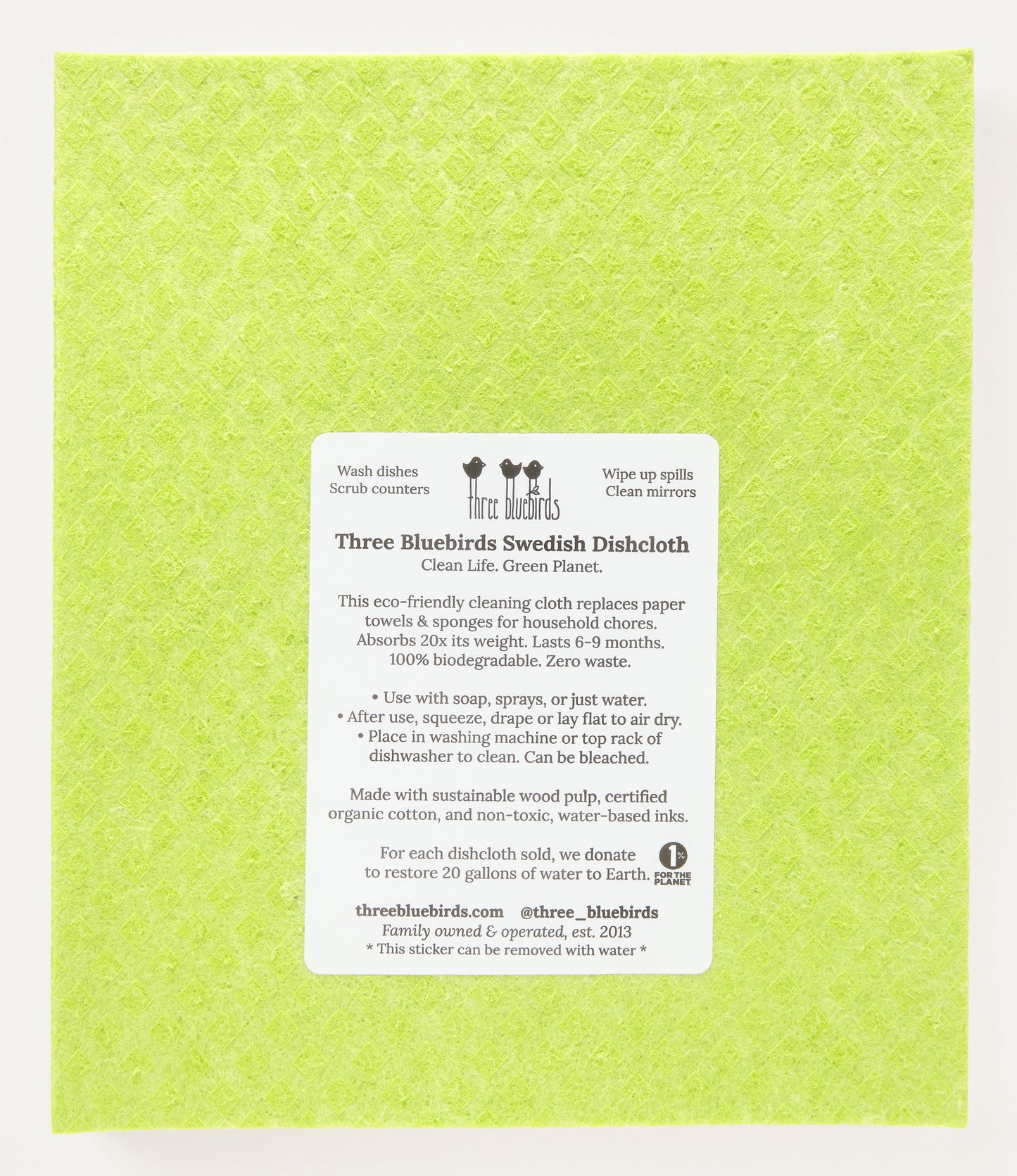 Bunnies on Green Swedish Dishcloth