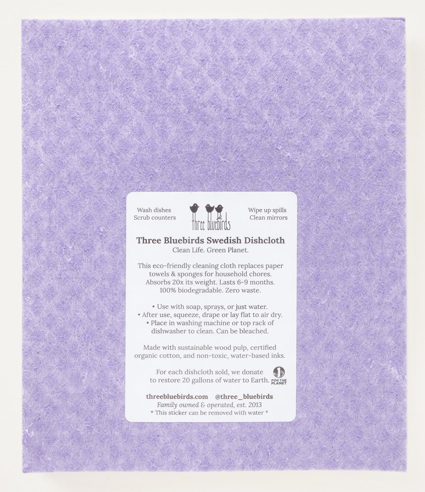 Vines on Purple Swedish Dishcloth