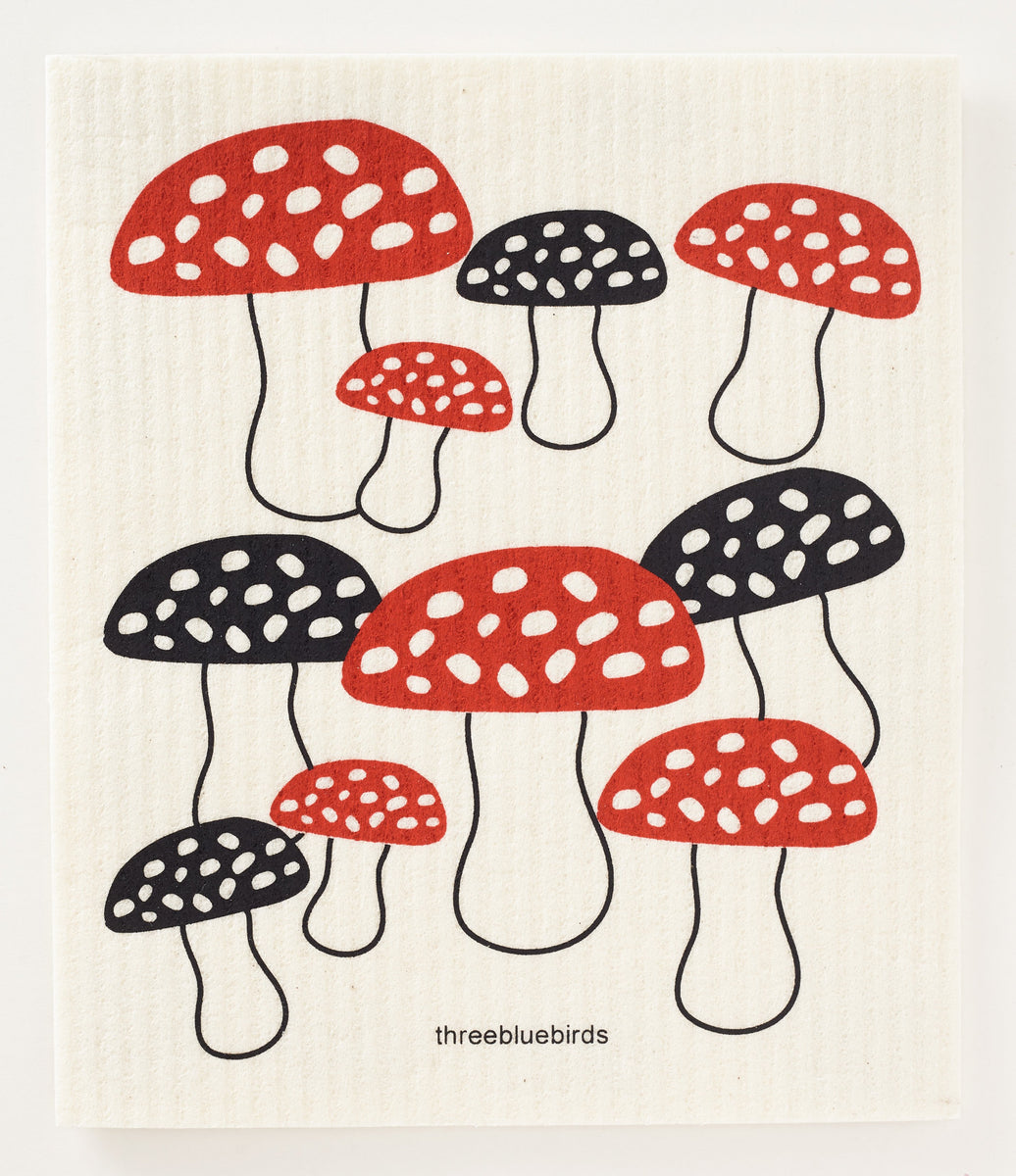 Swedish Dish Cloth - Fall Mushrooms by Little Green – The Handmade