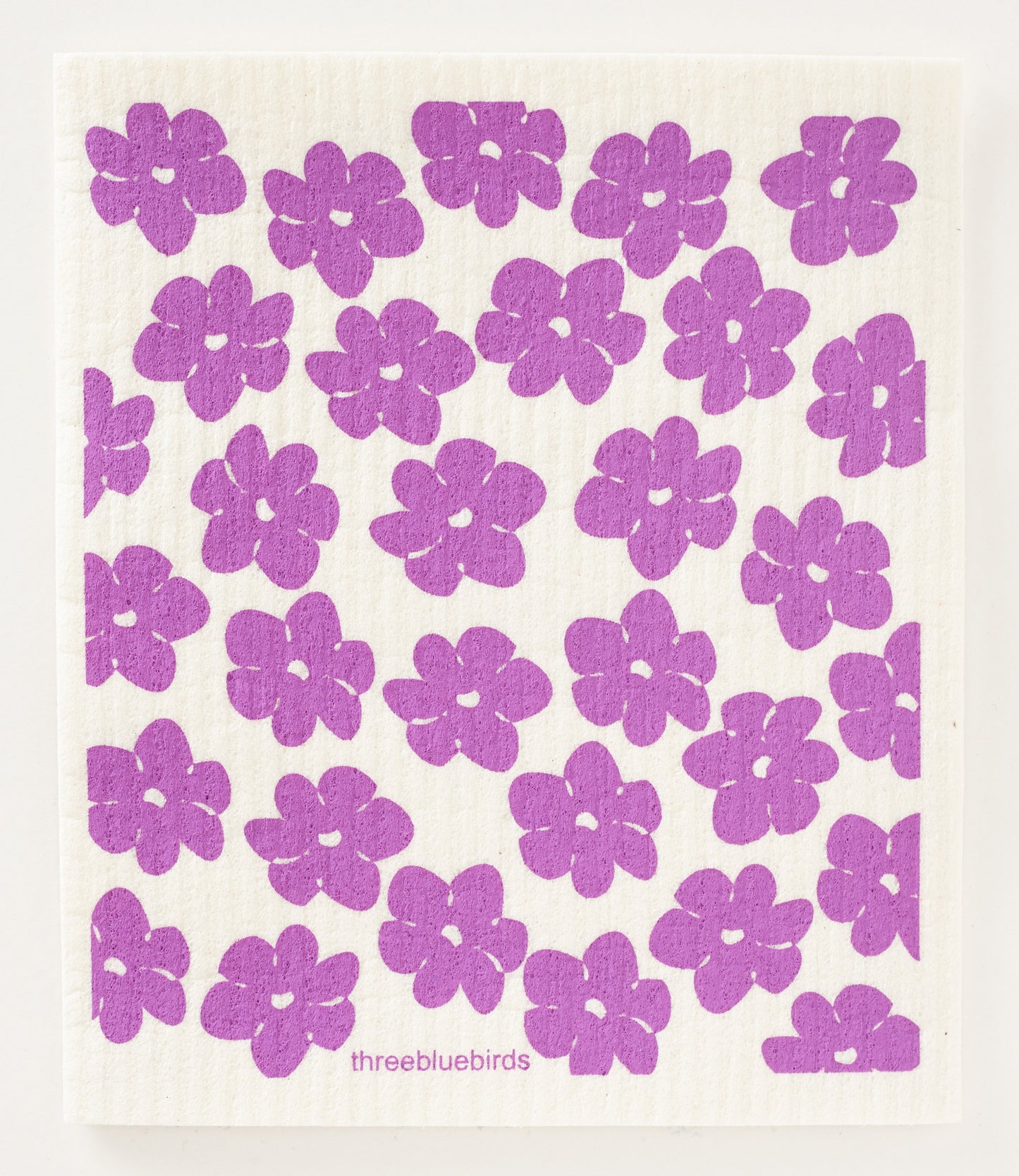 Purple Poppies Swedish Dishcloth
