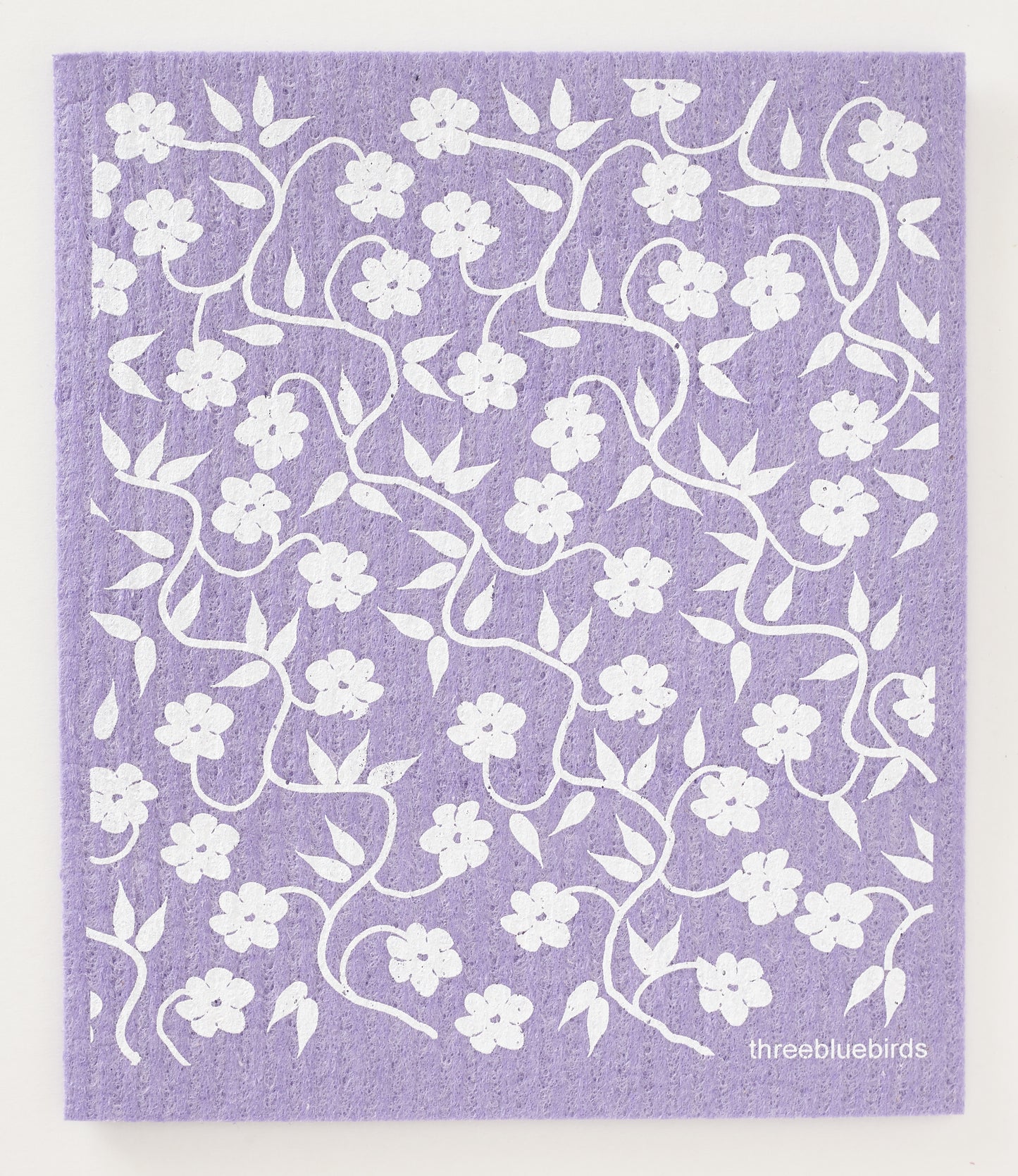 Vines on Purple Swedish Dishcloth