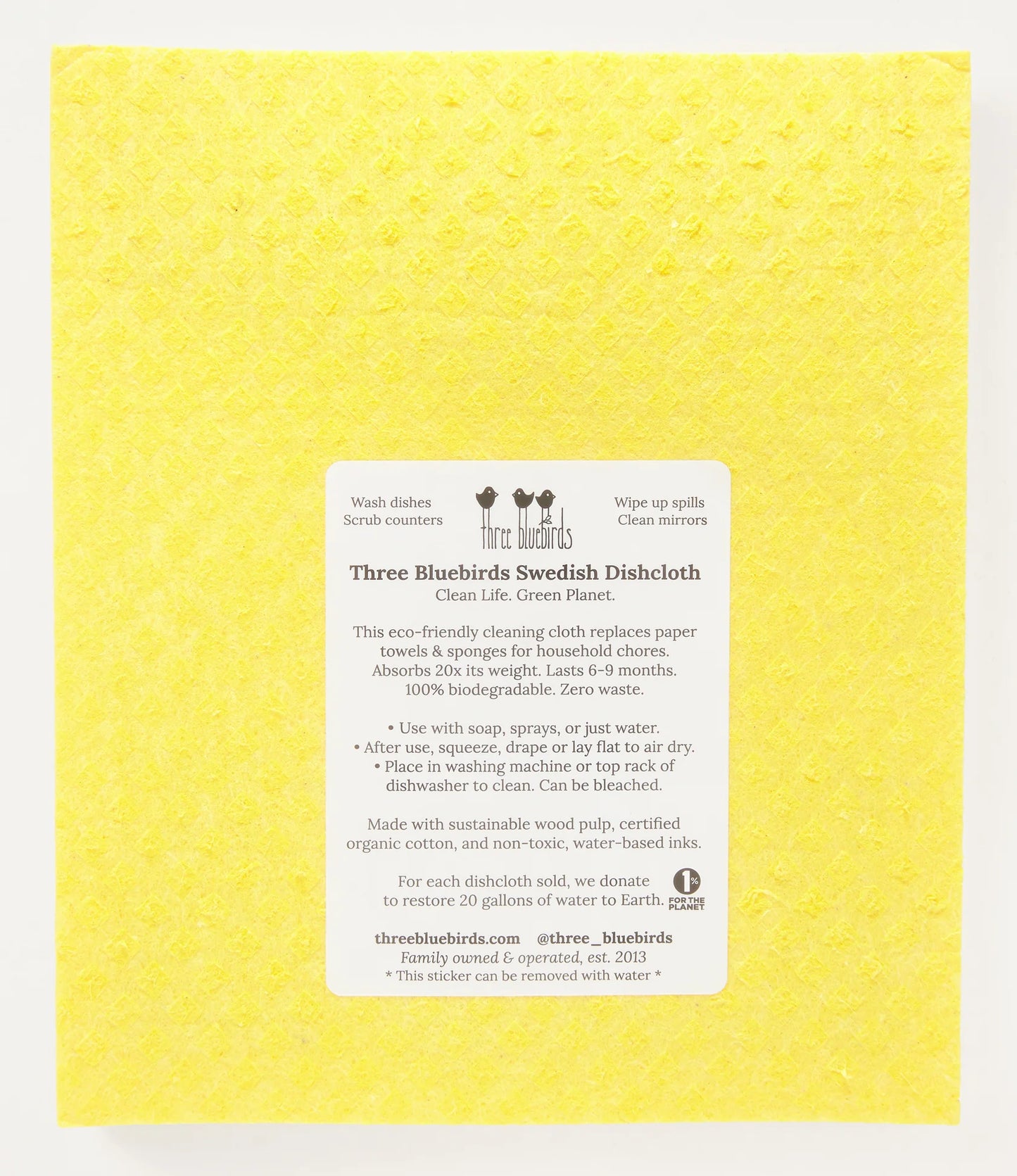 
                  
                    Flower Patch on Yellow Swedish Dishcloth
                  
                