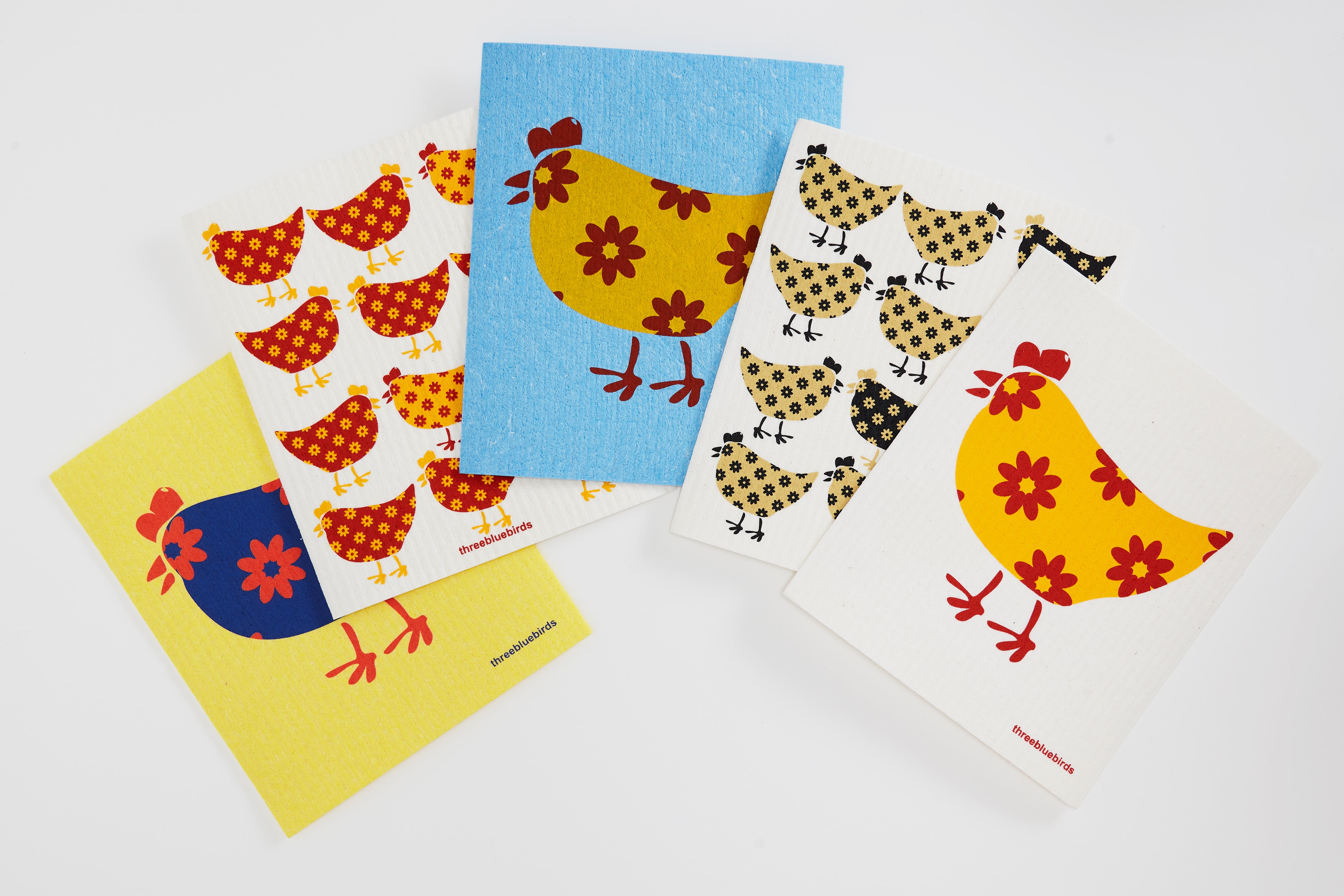 Three Bluebirds Swedish Dishcloths - Little Chickens Swedish