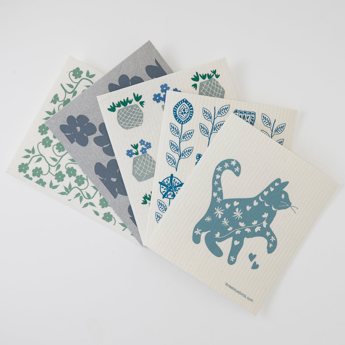 Cool Cat Bundle (5 Swedish dishcloths)