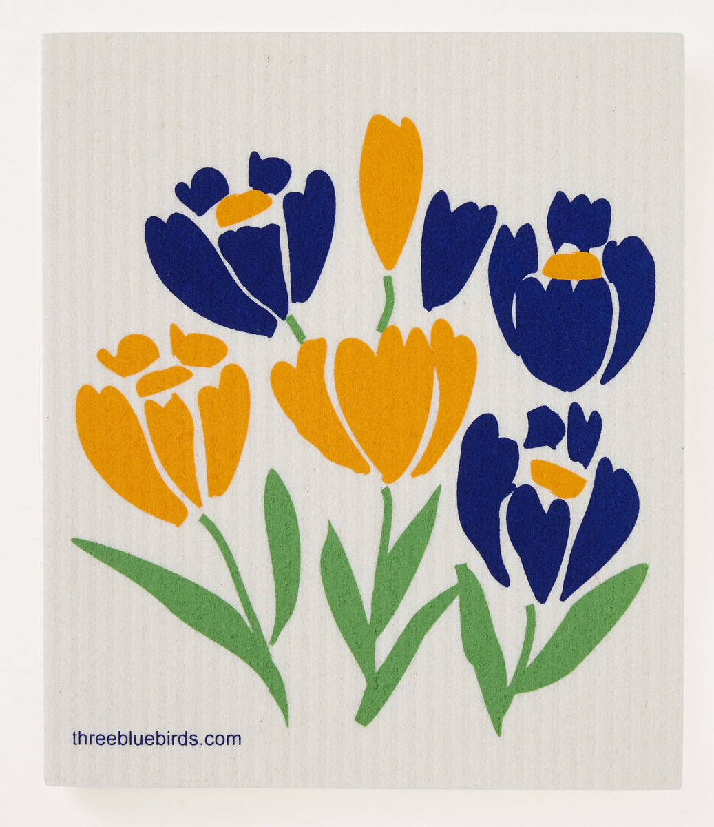 Crocus Swedish Dishcloth – Three Bluebirds Swedish Dishcloths