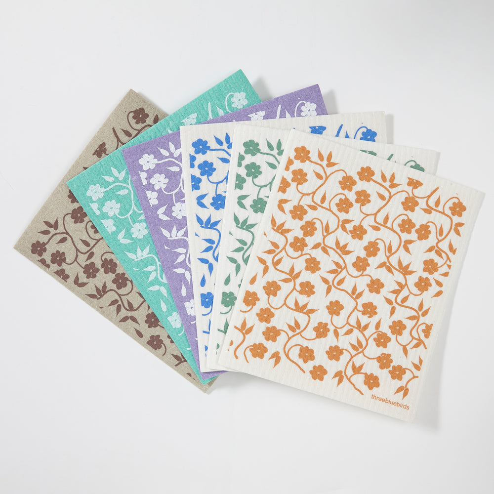 Fine Vines Bundle (6 Swedish dishcloths)
