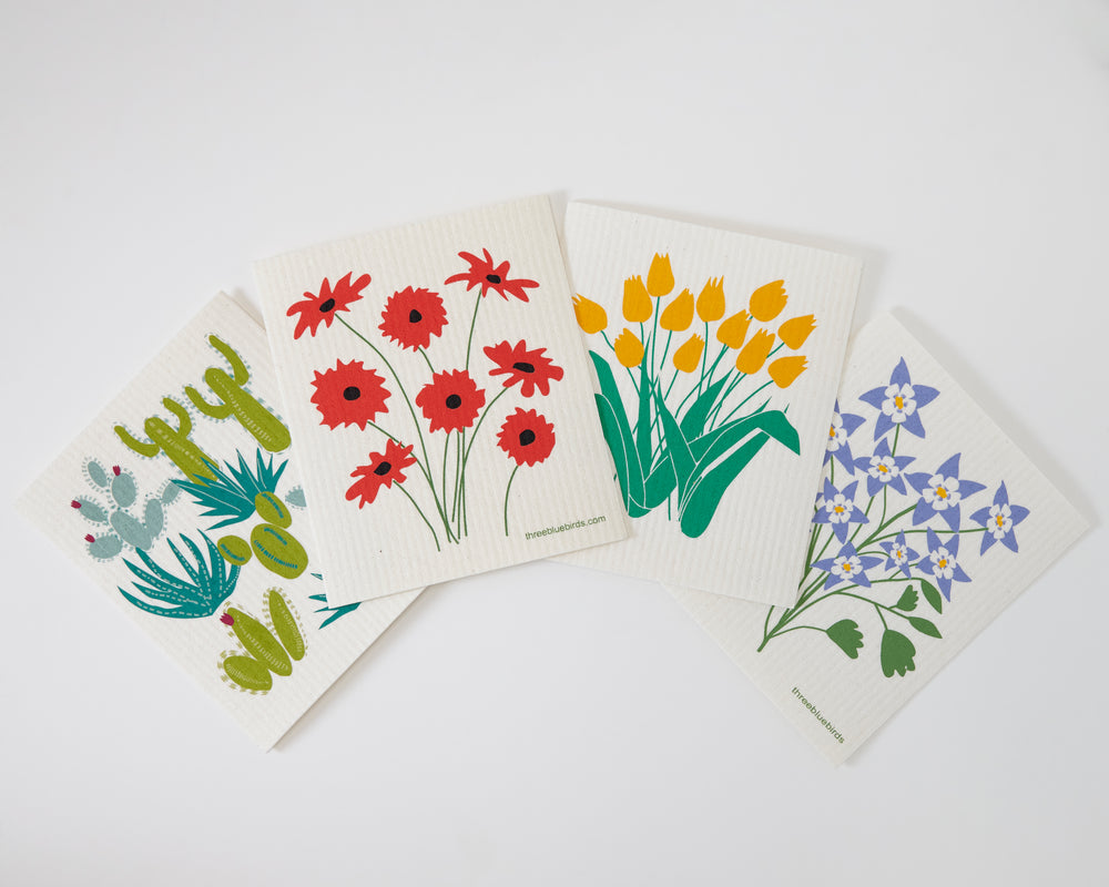 Summer Botanicals Bundle (4 Swedish dishcloths)