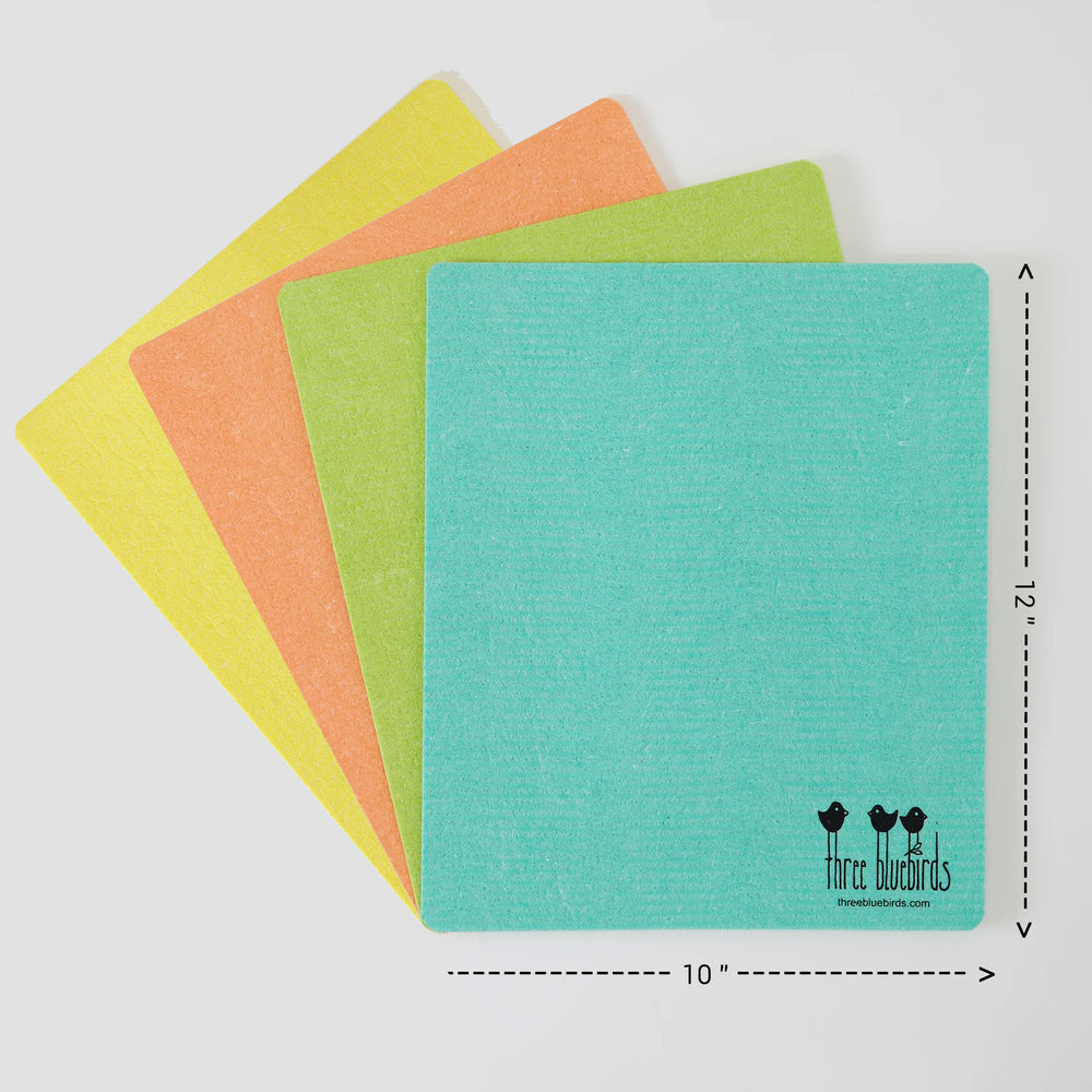 Large Size Swedish Dishcloths (10 x 12 in), 4 Pack
