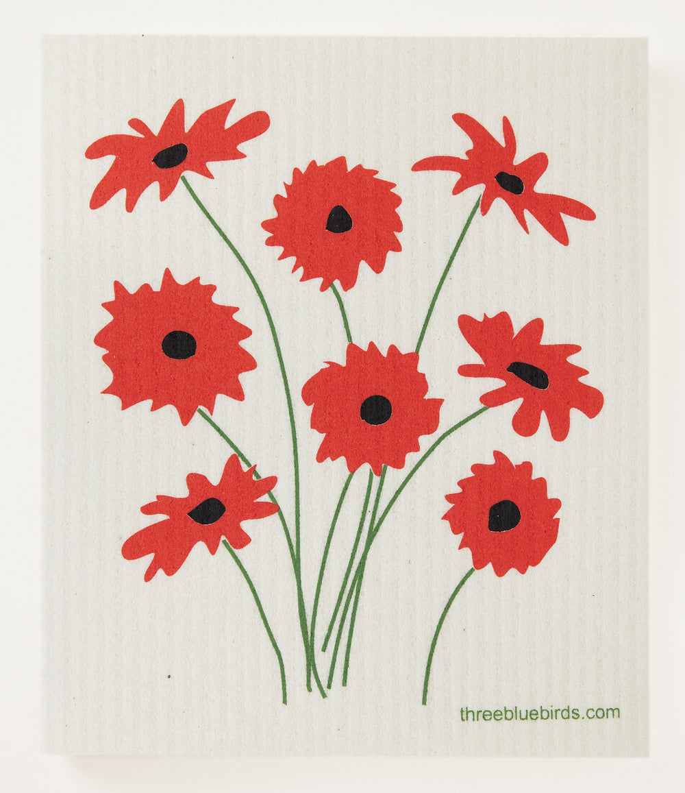 Gerbera Daisies Swedish Dishcloth