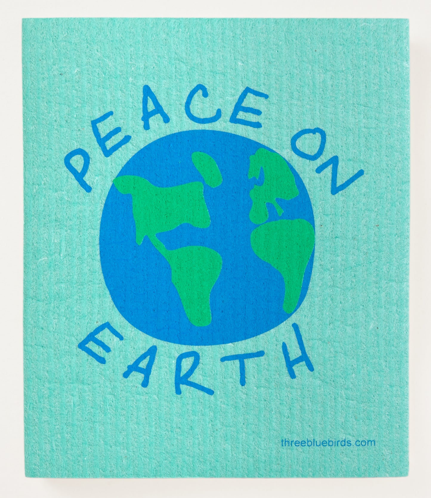 Peace on Earth on Green Swedish Dishcloth