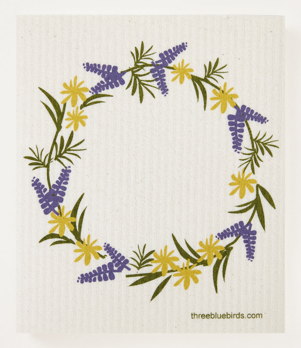 Summer Wreath Swedish Dishcloth