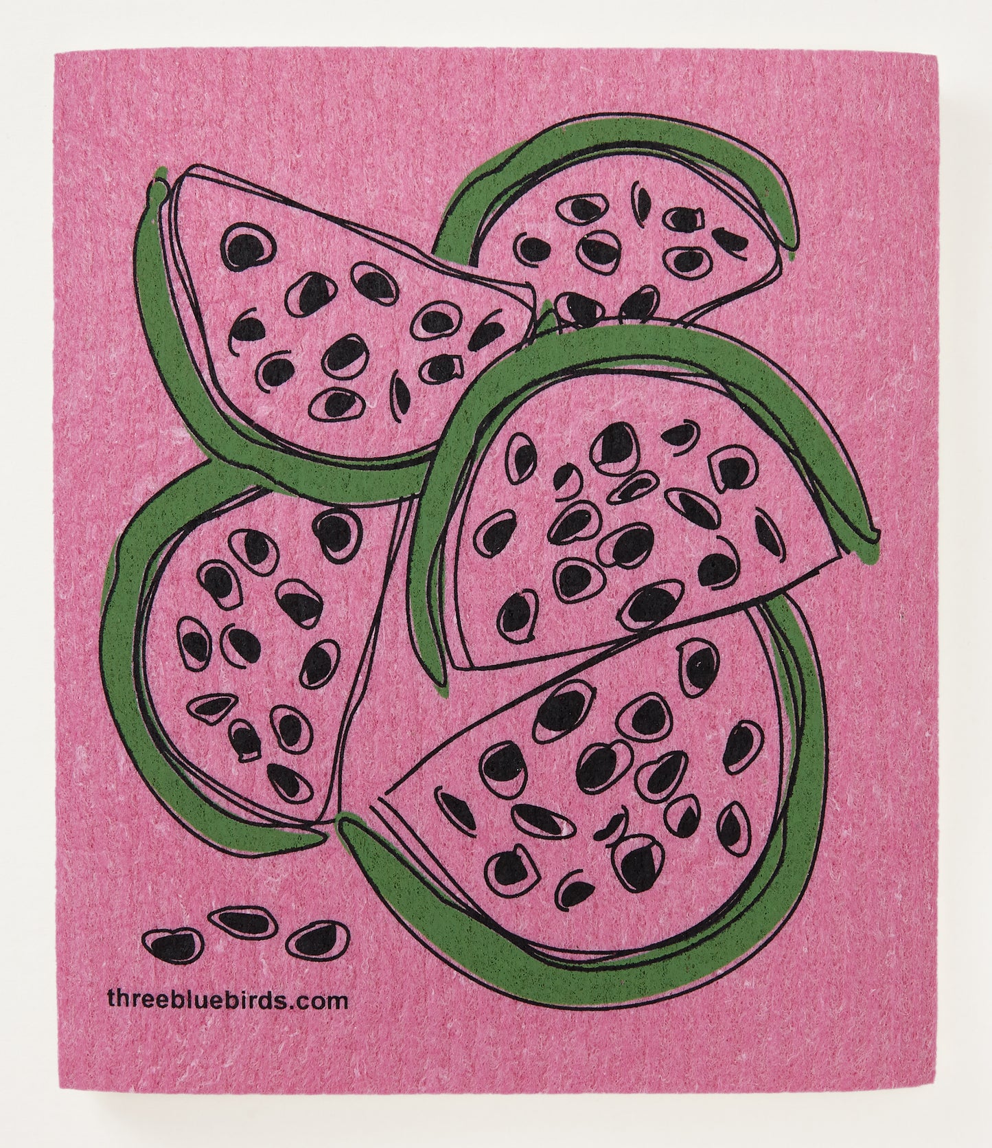 Watermelon on Pink Swedish Dishcloth