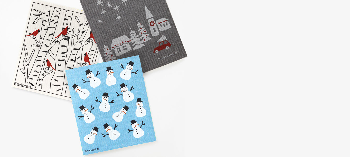 Three Bluebirds Swedish Dishcloths