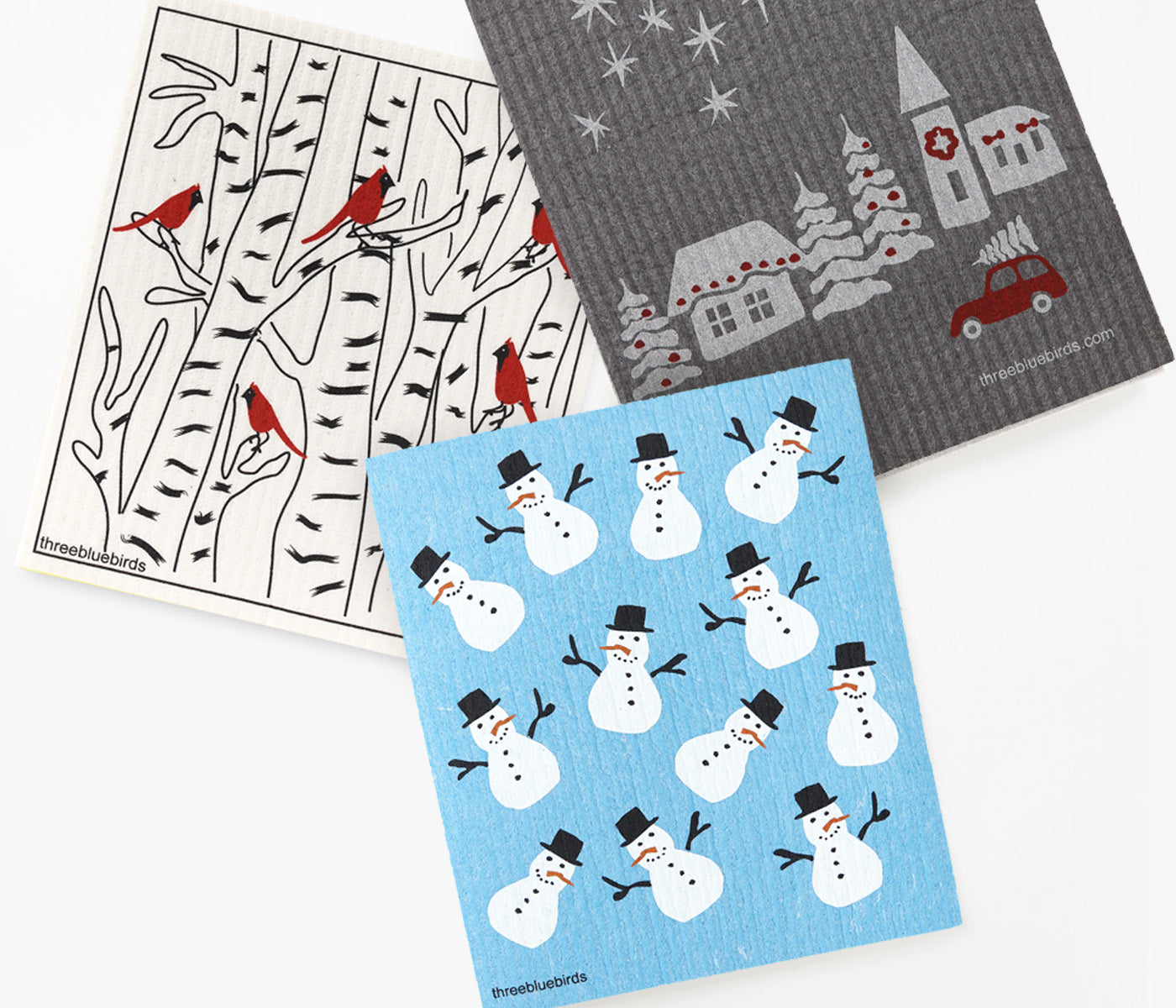 Three Bluebirds Swedish Dishcloths