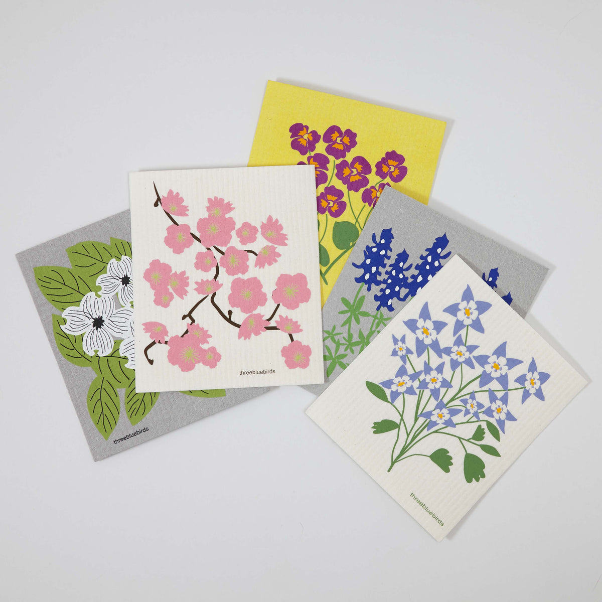 Botanical Bundle (5 Swedish dishcloths)