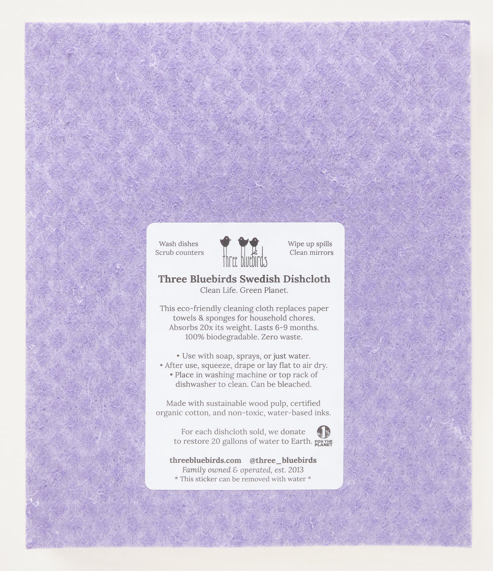 Let Your Light Shine! on Purple Swedish Dishcloth